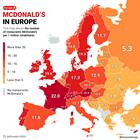 Количество ресторанов McDonald's в США